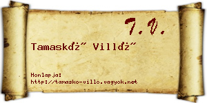 Tamaskó Villő névjegykártya